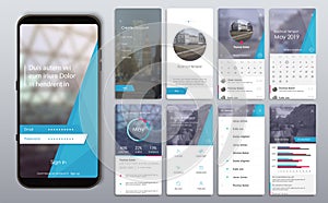 Design of the mobile application, UI, UX, GUI