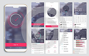 Design of the mobile application, UI, UX, GUI photo