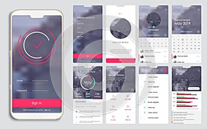 Design of the mobile application, UI, UX, GUI