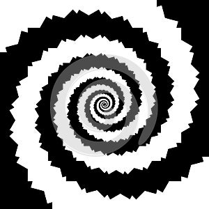 Design monochrome spiral movement illusion background