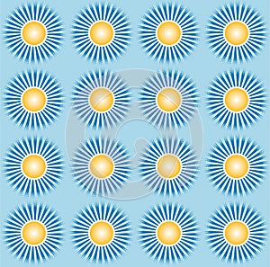 Blue sky and sun and shine pattern vector