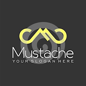 The design of mustache shape lines and letter M
