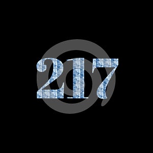 design number 217 on black background