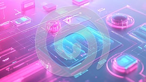 design pastel style floating tech interface