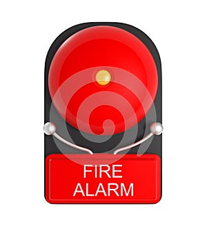 Design Pattern of Red Fire Alarm isolated on white