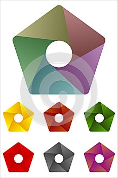 Design pentagonal logo element. photo