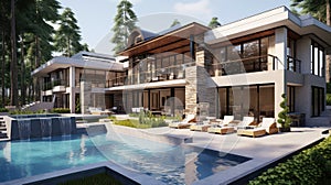 design pool mansion building