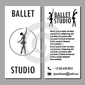 Design poster, card or banner ballet school, dance studio