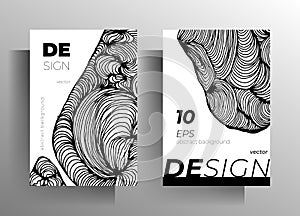 Design of a poster, cover for a book, magazine, brochure catalog set of templates. Monochrome