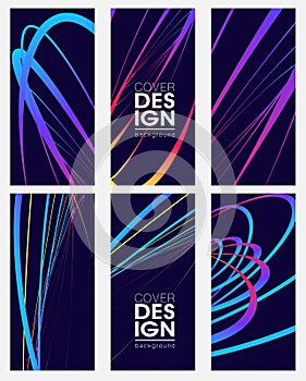 Design poster or cover with vibrant gradients. Colorful brigth backgrounds. Vector template