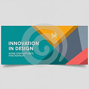 Design poster featuring sharp, overlapping triangles in teal,