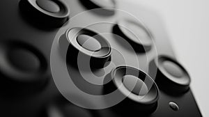 A sleek grayscale user interface design featuring high-contrast buttons for enhanced accessibility. Generative AI