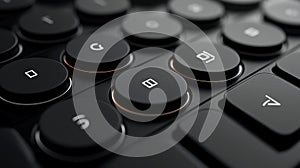 A sleek grayscale user interface design featuring high-contrast buttons for enhanced accessibility. Generative AI