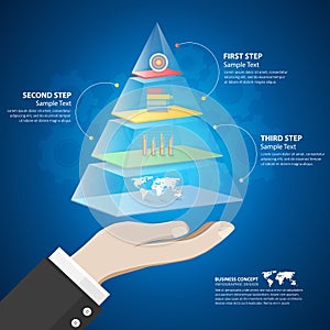 Design pyramid infographic template. Business concept infographic