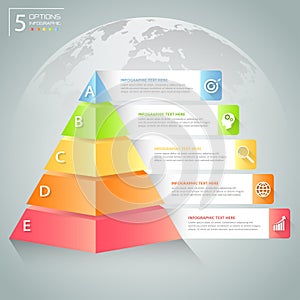 Design pyramid infographic template. Business concept infographic