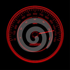 Design of red speedometer, Speedo, clock with inde