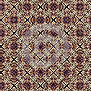 Design of retro Motive pattern with flowers, stars and abstract form inside kaleidoscope