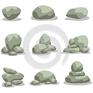 Design rock stone set element of vector