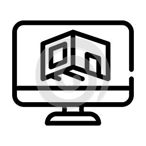 Design room computer program line icon vector illustration