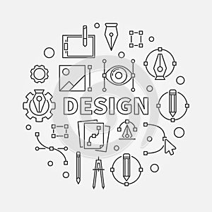 Design round line illustration. Vector graphic design symbol