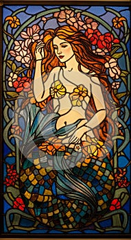 stained glass mermaid