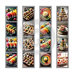 collage of sushis