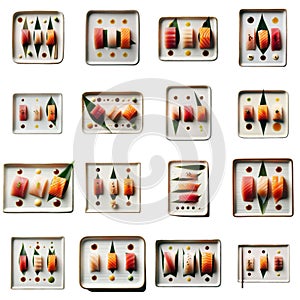 collage of sushis