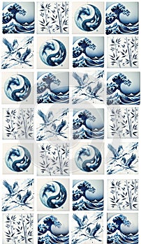 Japanese Art Tile Set