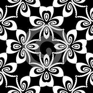 Design seamless monochrome flower pattern