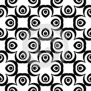 Design seamless monochrome flower pattern