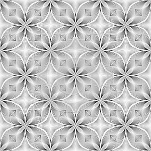 Design seamless monochrome flower pattern