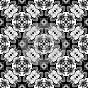Design seamless monochrome flower pattern