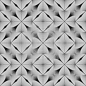 Design seamless monochrome flower pattern