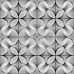 Design seamless monochrome flower pattern