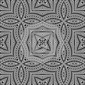 Design seamless monochrome flower pattern