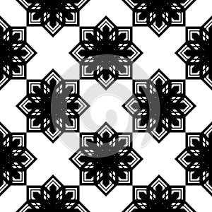 Design seamless monochrome snowflake pattern