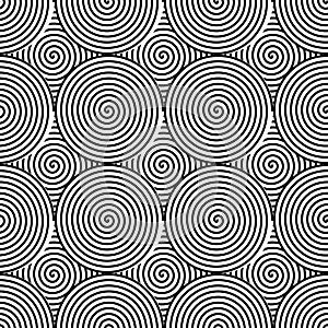 Design seamless monochrome twirl pattern