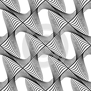 Design seamless monochrome waving pattern