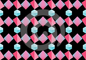 The design of a seamless vector presentation using squares and hexagons