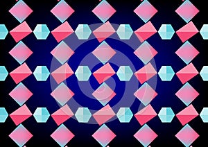 The design of a seamless vector presentation using squares and hexagons