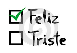 Select happy message in spanish language