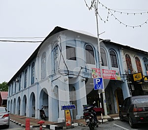 The design of shop building in  Pekan Port Dickson, the old business city in Negeri Sembilan