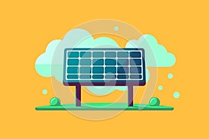 design of solar cells concept, green energy, vector graphic, AI generated