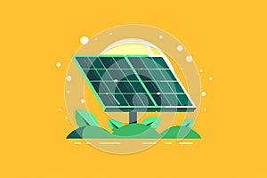 design of solar cells concept, green energy, vector graphic, AI generated