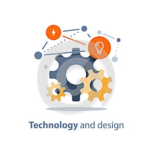 Design solutions, innovative technology, team work concept, new business, start up development, system integration