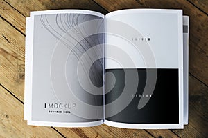 Design space on magazine page photo