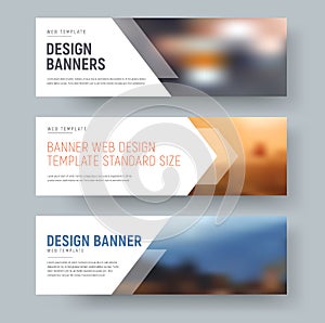 Design of standard horizontal web banners with space for photo a