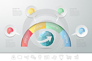 Design 4 steps infographic for businuss concept.