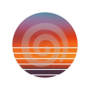 Design of Sunset striped background.