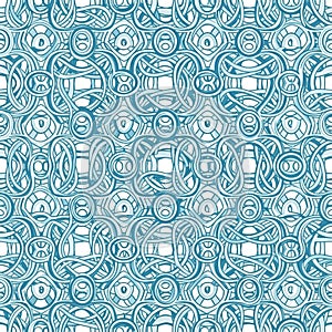 The design is symmetrical, creating a complex, seamless pattern